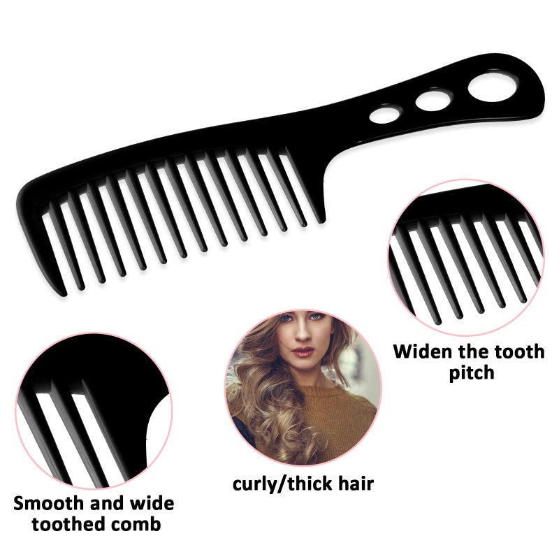 Styquenzer Combs for Hair Stylist, 6 Pcs Styling Comb Set Wide Fine Tooth Rat Tail Comb Hair Picks Texture Combs with Double Side Tail Hairstyling Tools for Men Women Curly Hairs, Braiding, Cutting, Parting - Image 3